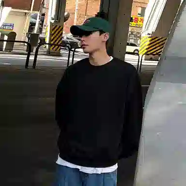 我是大卫 套头圆领长袖宽松潮牌潮流帅气百搭纯色卫衣 男女同款