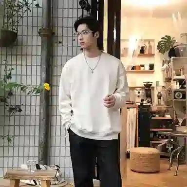 我是大卫 套头圆领长袖宽松潮牌潮流帅气百搭纯色卫衣 男女同款