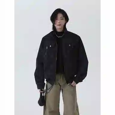 颂希尔 美式宽松立领痞帅夹克外套 男女同款