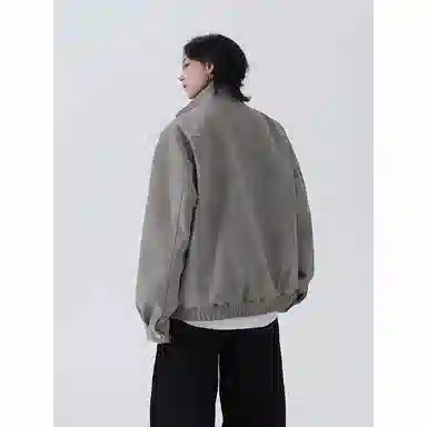 颂希尔 美式宽松立领痞帅夹克外套 男女同款
