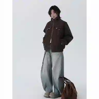 颂希尔 美式宽松立领痞帅夹克外套 男女同款