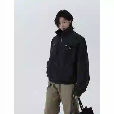 颂希尔 美式宽松立领痞帅夹克外套 男女同款