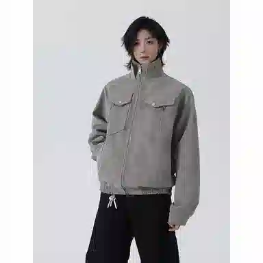 颂希尔 美式宽松立领痞帅夹克外套 男女同款