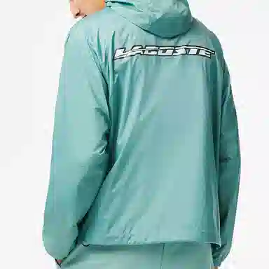 Lacoste Logo Print Hoodie Jacket Blue