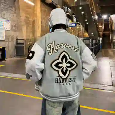 FALIAMS Vintage Street Baseball Jacket