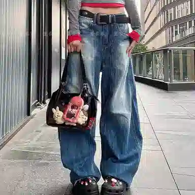 PANDA ADEVIL Devil Straight Jeans Blue