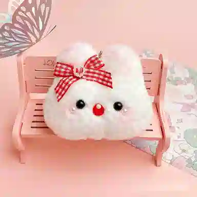 零界 吱吱叫腮红兔  卡通治愈 创意手机绳包包 行李箱  卡通玩偶 毛绒 挂件 男女同款情侣款