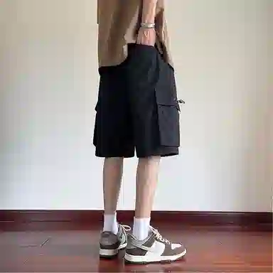 佐菲利 美式复古男潮流设计感多口袋五分宽松直筒休闲短裤 男女同款