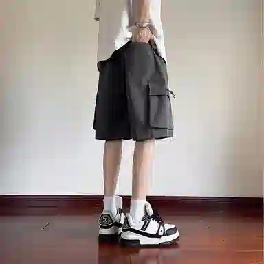 佐菲利 美式复古男潮流设计感多口袋五分宽松直筒休闲短裤 男女同款