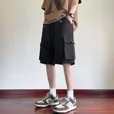 佐菲利 美式复古男潮流设计感多口袋五分宽松直筒休闲短裤 男女同款