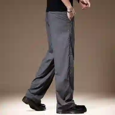 贵色 纯色无弹美式中腰休闲裤 男款