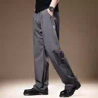 贵色 纯色无弹美式中腰休闲裤 男款