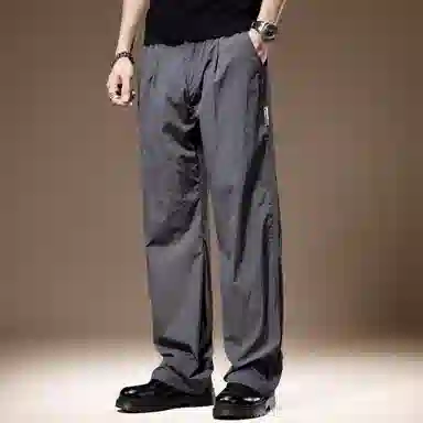 贵色 纯色无弹美式中腰休闲裤 男款