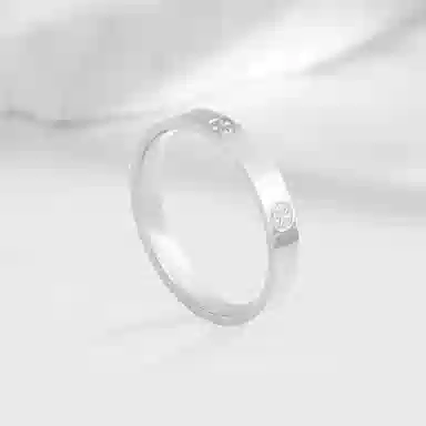 【S999足银免费刻字】 金师傅 钻纹指环 浪漫时尚气质素圈简约经典百搭日常冷淡风 小众轻奢设计高级 纯银 固口戒指 男女同款情侣款