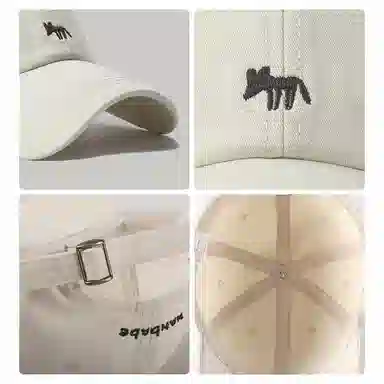 稻草人 韩版刺绣小狐狸 显脸小 百搭休闲 棉 鸭舌帽 男女同款情侣款