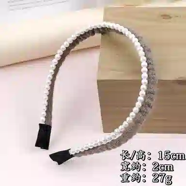 彤彤兔 秋冬温柔小香风双层珍珠文艺高级感高颅顶 毛线 发箍 女款