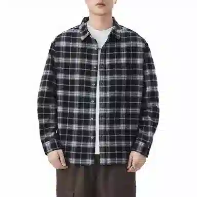 赞仕 韩系长袖纯棉潮牌文艺时尚衬衫 男女同款