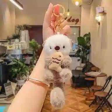 丹琴 萌趣可爱海獭 创意卡通动物玩偶钥匙扣书包公仔 毛绒 挂件 男女同款情侣款