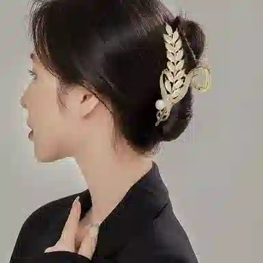 缔晶 轻奢精致时尚蝴蝶麦穗鲨鱼夹套装 气质通勤造型感发饰配饰礼盒 合金 发夹 女款