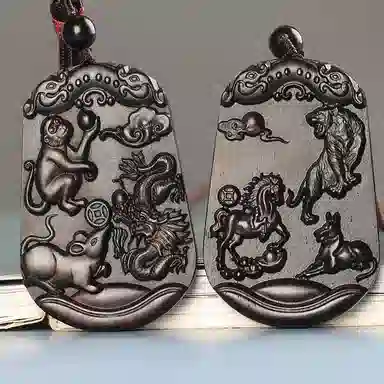 工匠一族 三合生肖三合贵人 紫光檀 木作项链 男女同款情侣款