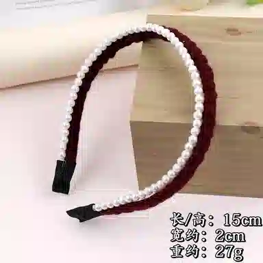 彤彤兔 秋冬温柔小香风双层珍珠文艺高级感高颅顶 毛线 发箍 女款