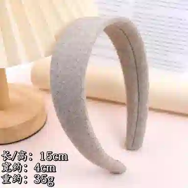 彤彤兔 质感宽版毛呢纯色高颅顶百搭简约外出 布艺 发箍 女款