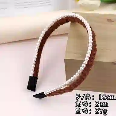 彤彤兔 秋冬温柔小香风双层珍珠文艺高级感高颅顶 毛线 发箍 女款