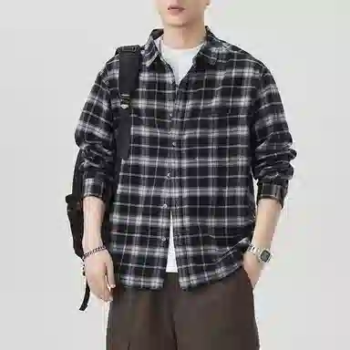 赞仕 韩系长袖纯棉潮牌文艺时尚衬衫 男女同款