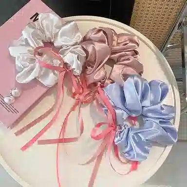 彤彤兔 蝴蝶结飘带丝带简约气质扎头发 布 发圈 女款