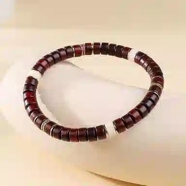 木盛缘 【紫气东来】新中式国潮直切药片珠转运上岸有钱花财源滚滚平安喜乐高油高密文玩单圈小叶佛珠 紫檀属 手串 男女同款情侣款