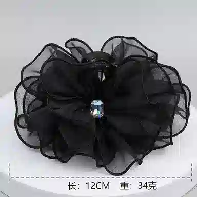 彤彤兔 日韩抓夹显发量优雅气质后脑勺盘发发抓发饰 欧根纱 发夹 女款