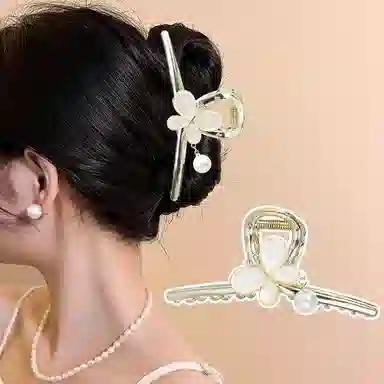 彤彤兔 大号抓夹蝴蝶时尚百搭发饰后脑勺盘发抓夹 合金 发夹 女款