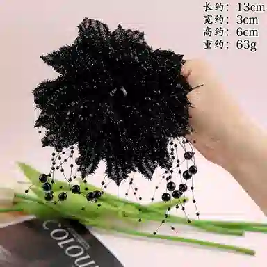 彤彤兔 港风闪亮花朵抓夹气质鲨鱼夹后脑勺显发量头花发饰 布艺 发夹 女款