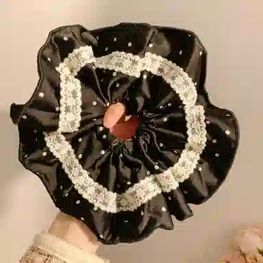 贯古今 蕾丝花边波点小香风超大头花 布艺 发圈 女款