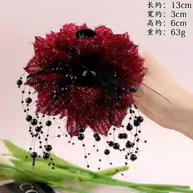 彤彤兔 港风闪亮花朵抓夹气质鲨鱼夹后脑勺显发量头花发饰 布艺 发夹 女款