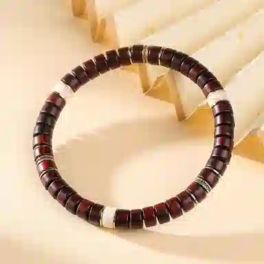 木盛缘 【紫气东来】新中式国潮直切药片珠转运上岸有钱花财源滚滚平安喜乐高油高密文玩单圈小叶佛珠 紫檀属 手串 男女同款情侣款