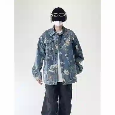 CHARLIE GOLF Vintage Floral Denim Jacket