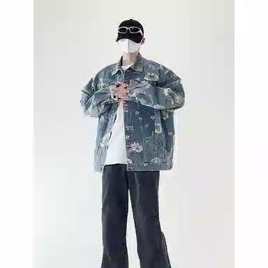 CHARLIE GOLF Vintage Floral Denim Jacket