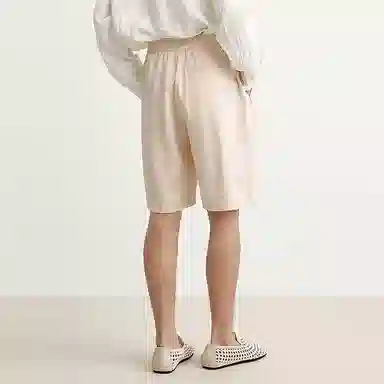 速写 宽松纯色简约通勤中腰舒适百搭休闲短裤 男款