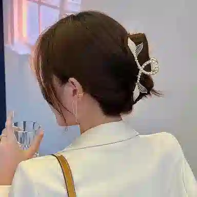 缔晶 浪漫法式复古鱼尾珍珠抓夹鲨鱼夹套装 甜美森系时尚发饰礼盒 合金 发夹 女款