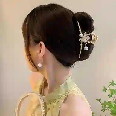 缔晶 浪漫法式复古鱼尾珍珠抓夹鲨鱼夹套装 甜美森系时尚发饰礼盒 合金 发夹 女款