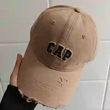 祎步康 韩版做旧破洞遮阳 户外出游易搭时尚帽子 棉 鸭舌帽 男女同款情侣款