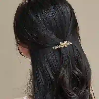 简应舒 双蝶一字夹碎发刘海夹前额边夹侧边夹子头饰 合金+仿钻 发夹 女款