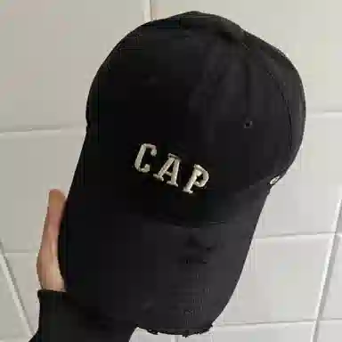 祎步康 韩版做旧破洞遮阳 户外出游易搭时尚帽子 棉 鸭舌帽 男女同款情侣款