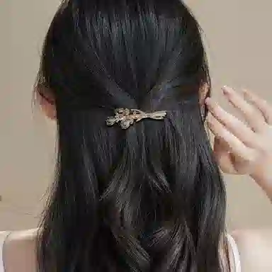 简应舒 花朵一字夹碎发刘海夹前额边夹侧边夹子头饰 合金+仿钻 发夹 女款