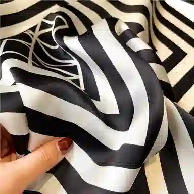 纳兰杜 时尚百搭条纹薄款多功能气质减龄发带小众设计感 桑蚕丝 丝巾 女款