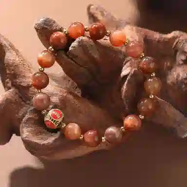 指尖瑰宝 平安喜乐 心想事成 吉祥如意 前程似锦 好柿发生 转运招平安 玛瑙 手串 男女同款情侣款