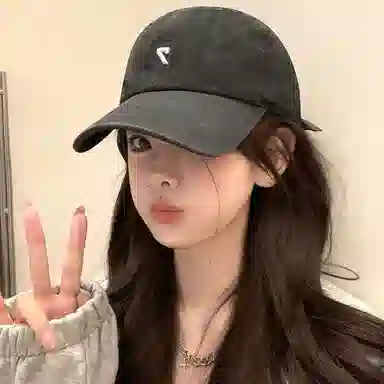 艾佳微 时尚数字户外遮阳四季百搭款大头围修饰脸型显脸小 棉 鸭舌帽 男女同款情侣款