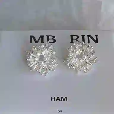 韵系 璀璨烟花珍珠 铜镀金 耳环 女款