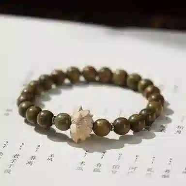 郁馨 步步生莲国潮复古新中式小众设计款文玩手饰 招财转运考神附体考研考试上岸#好运 绿檀 手串 男女同款情侣款